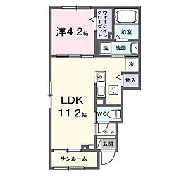クラシア II 1LDKの間取図画像
