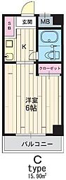 メゾン・ド・ソヌリー ワンルームの間取図画像