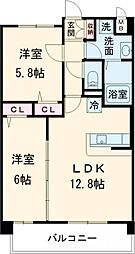 エグゼクティヴイーストタワー 2LDKの間取図画像