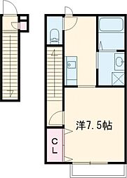 Meridies  仮)大津区真砂町アパート 1Kの間取図画像