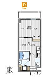 アンビシャス4 1DKの間取図画像