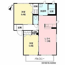 メゾンドオーブ 2LDKの間取図画像