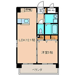 アイランド博多駅南 1LDKの間取図画像