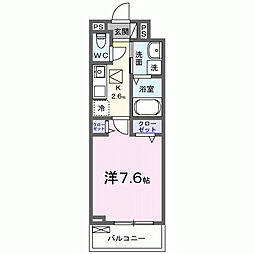 プレッソパーク 1Kの間取図画像