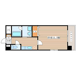 パームクレスト高森 1Kの間取図画像