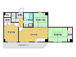 グレーシル鷹取 3DKの間取図画像