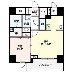 フレア丸の内 1LDKの間取図画像