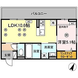 ザ スターリング新外 1LDKの間取図画像