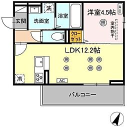 ザ スターリング新外 1LDKの間取図画像