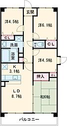 ルモン奈良大森 4LDKの間取図画像