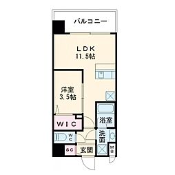 Alivis浪速東SoL TERRACE 1LDKの間取図画像