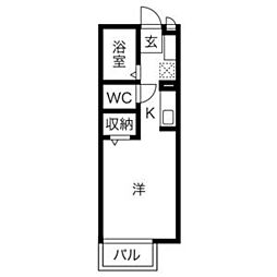 MKハイム ワンルームの間取図画像