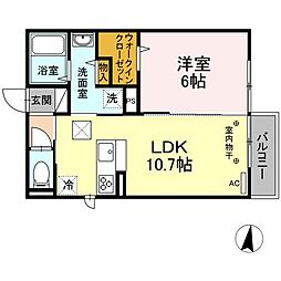 ロズレ 1LDKの間取図画像