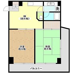 シルクハイム国分寺 2DKの間取図画像