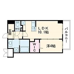 ミラージュパレス天王寺堀越町 1LDKの間取図画像
