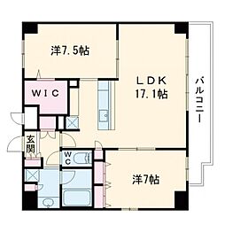 ミラージュパレス天王寺堀越町 2LDKの間取図画像
