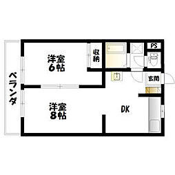 新泉ビル 2DKの間取図画像