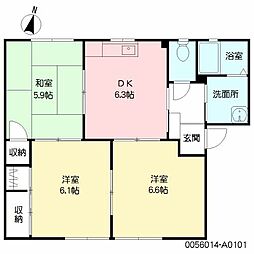 ソミュールA 3DKの間取図画像