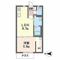 ファミール・オランジュ 1LDKの間取図画像