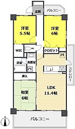サーパス高木 3LDKの間取図画像