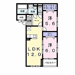 ロイヤルメゾン北巽 I 2LDKの間取図画像