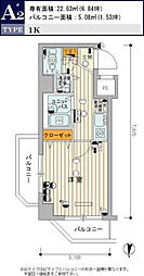 スカイコートヌーベル中村橋 1Kの間取図画像