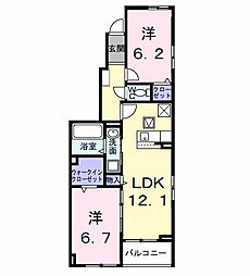 エススタイル リュクス 2LDKの間取図画像