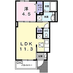 フィグ新栄I 1LDKの間取図画像