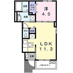 フィグ新栄I 1LDKの間取図画像