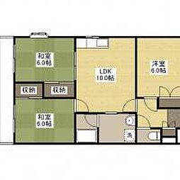 レジデンツ中村 3LDKの間取図画像