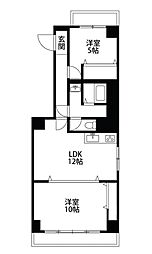 コンフォートステージ本町 2DKの間取図画像