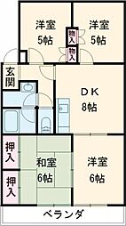 サンビレッジ板倉 4DKの間取図画像