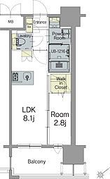 エンクレスト天神TERRACE 1LDKの間取図画像