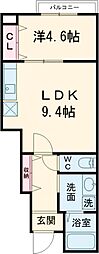 Ocean 松阪 1LDKの間取図画像