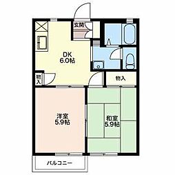 フレグランスいずみ 2DKの間取図画像