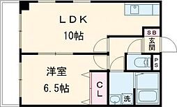 Corteoオロシホンマチ ワンルームの間取図画像