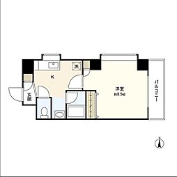 コンバウス上杉第2ビル 1Kの間取図画像