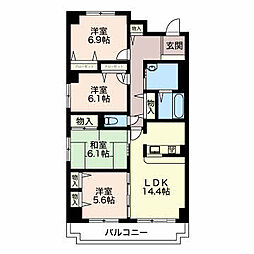 三渓ヒルズA棟 4LDKの間取図画像