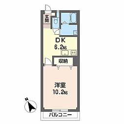 ポルチーニ 1DKの間取図画像