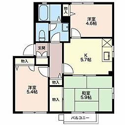 オデッセイ島田A 3Kの間取図画像