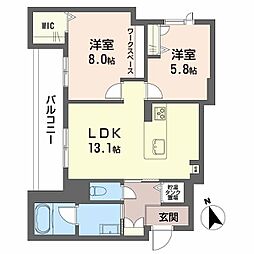 カーサ・レジデンス 2LDKの間取図画像