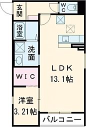 伊勢市御薗町王中島アパート 1LDKの間取図画像