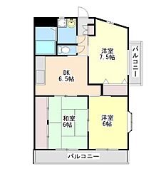 A・ホークス 3DKの間取図画像