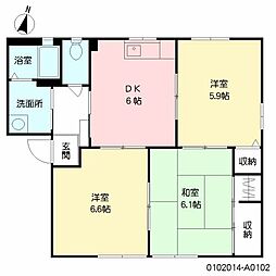 ニューサピエA 3DKの間取図画像