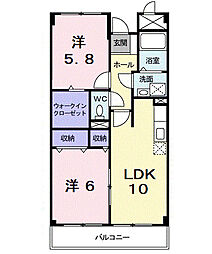 レジデンス.池谷 2LDKの間取図画像