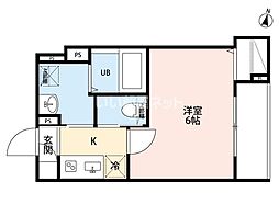 Avalon 西都賀(アバロン 1Kの間取図画像