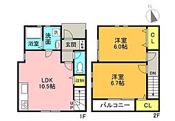 サンステージ八万2 2LDKの間取図画像