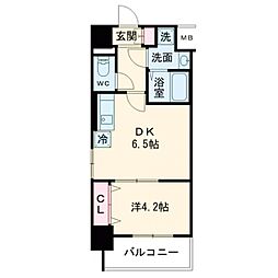 メイクス天王寺南 1DKの間取図画像