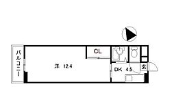 ロゼ3 1DKの間取図画像