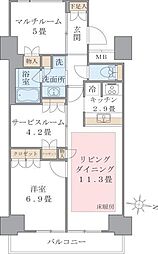 Brilliaist東雲キャナルコート 2SLDKの間取図画像